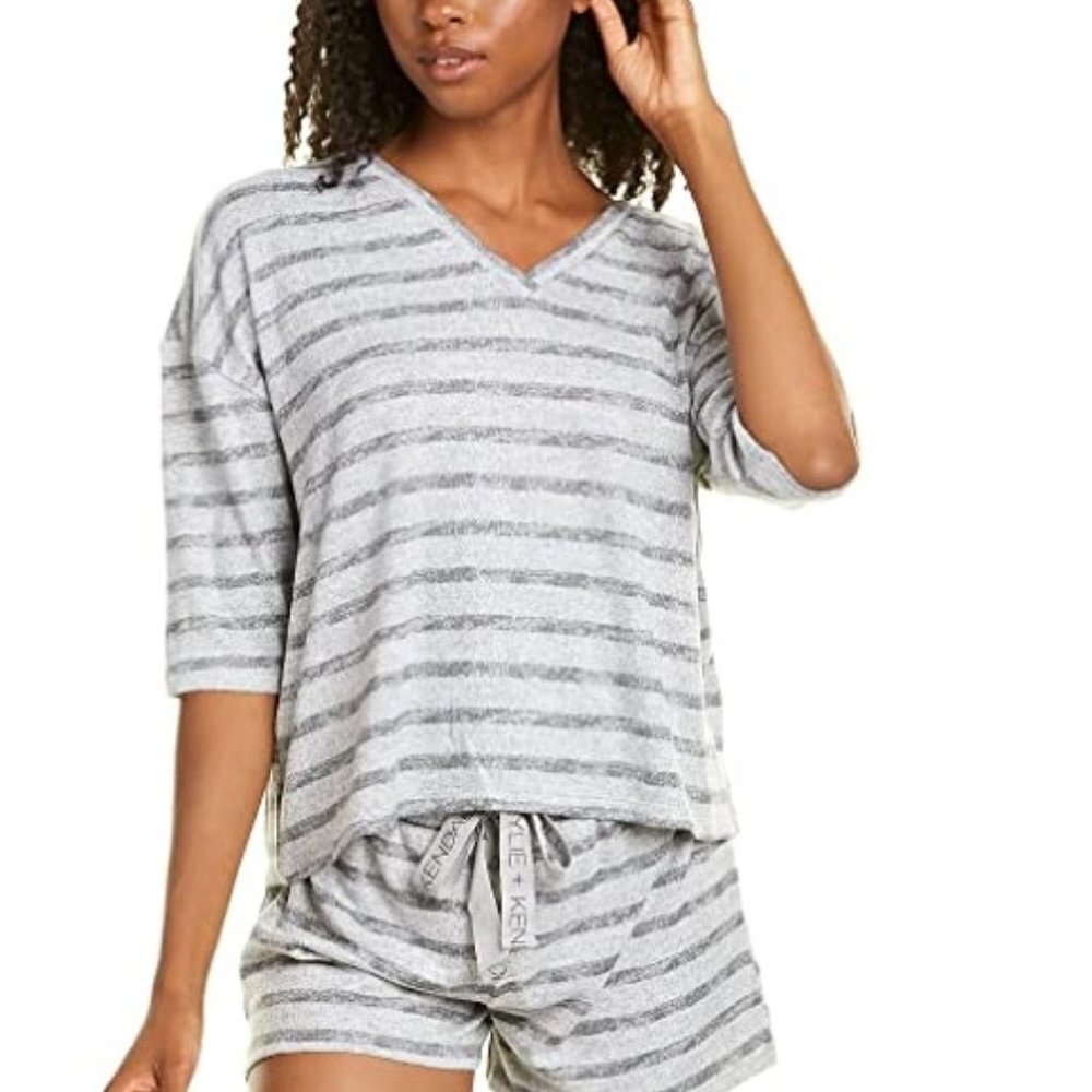 Kendall + Kylie Long Sleeve Stripes Top
